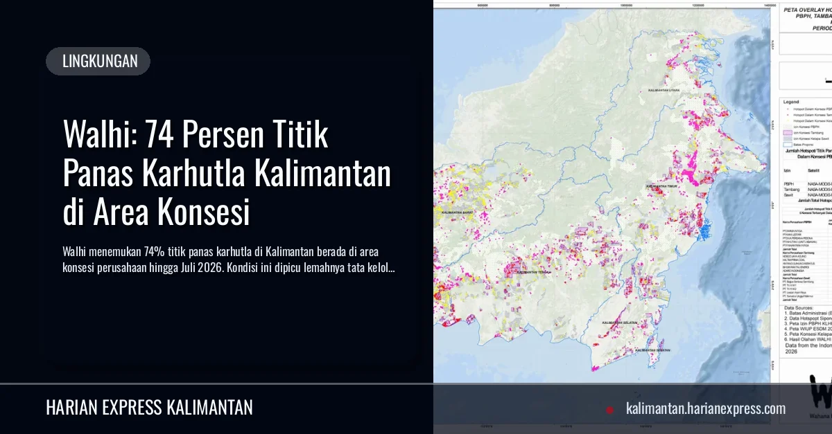 Walhi: 74 Persen Titik Panas Karhutla Kalimantan di Area Konsesi