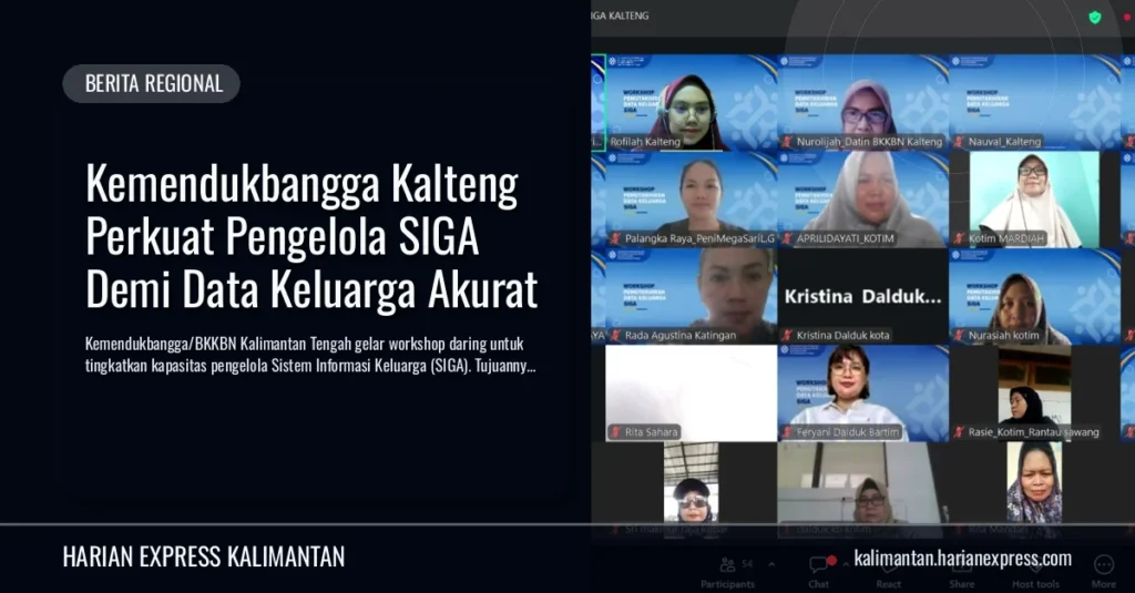 Kemendukbangga Kalteng Perkuat Pengelola SIGA Demi Data Keluarga Akurat