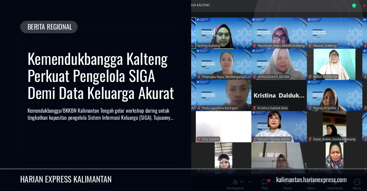 Kemendukbangga Kalteng Perkuat Pengelola SIGA Demi Data Keluarga Akurat