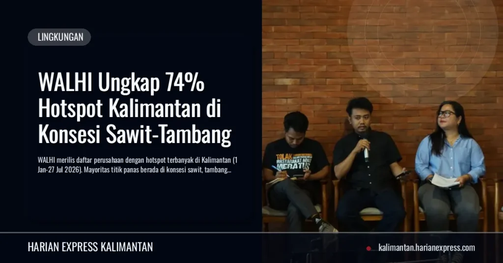 WALHI Ungkap 74% Hotspot Kalimantan di Konsesi Sawit-Tambang