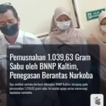 Pemusnahan 1.039,63 Gram Sabu oleh BNNP Kaltim, Penegasan Berantas Narkoba