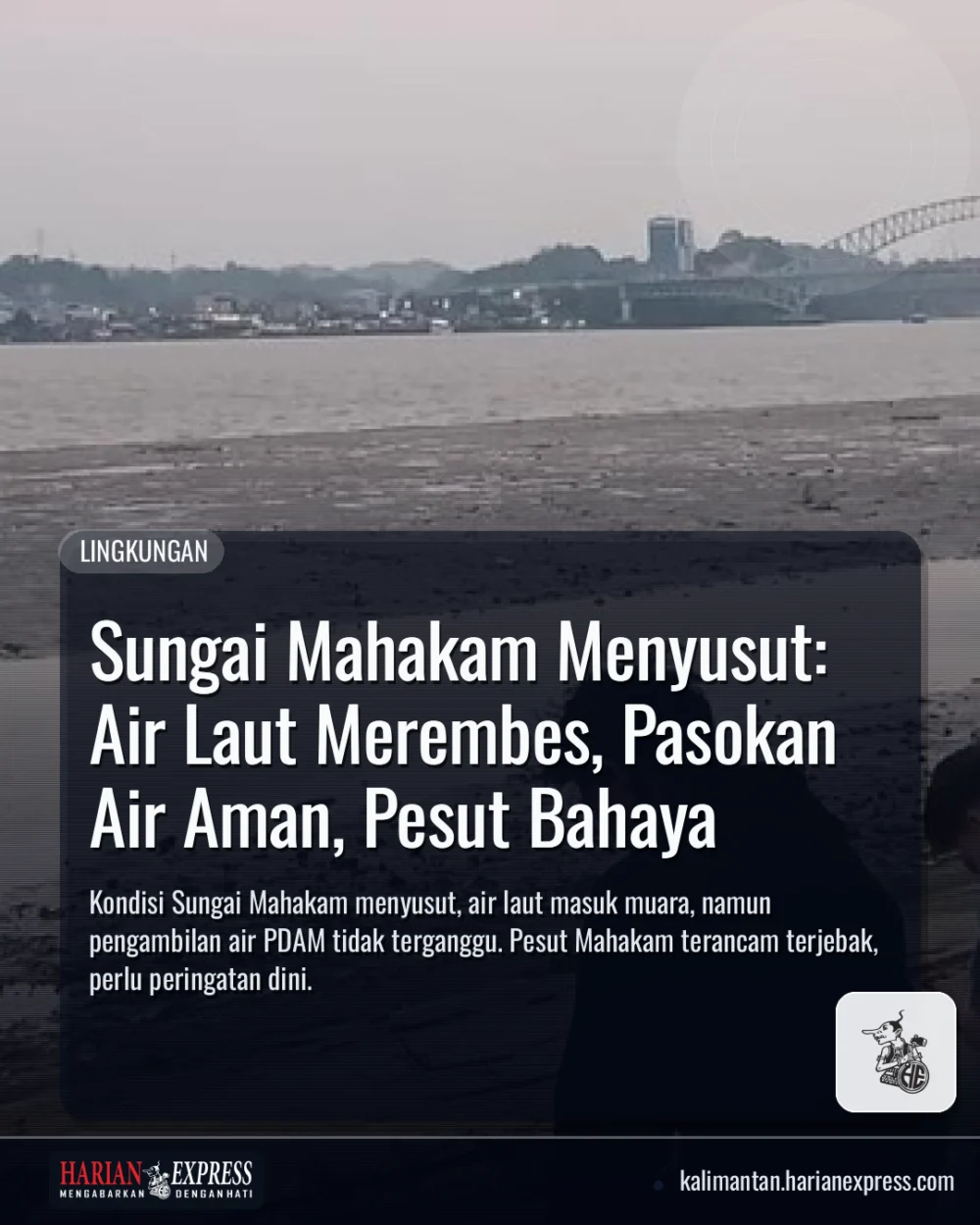 Sungai Mahakam Menyusut: Air Laut Merembes, Pasokan Air Aman, Pesut Bahaya
