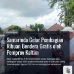 Samarinda Gelar Pembagian Ribuan Bendera Gratis oleh Pemprov Kaltim
