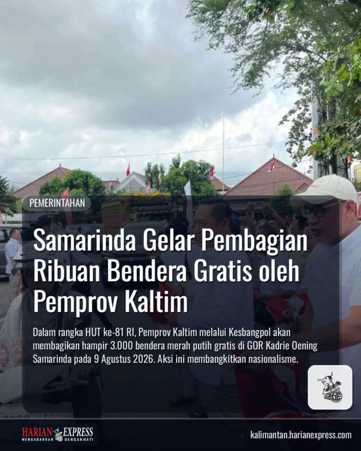 Samarinda Gelar Pembagian Ribuan Bendera Gratis oleh Pemprov Kaltim