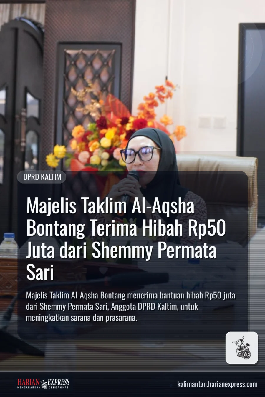 Majelis Taklim Al-Aqsha Bontang Terima Hibah Rp50 Juta dari Shemmy Permata Sari