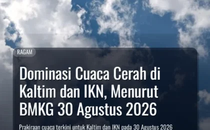 Dominasi Cuaca Cerah di Kaltim dan IKN, Menurut BMKG 30 Agustus 2026