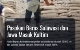 Pasokan Beras Sulawesi dan Jawa Masuk Kaltim