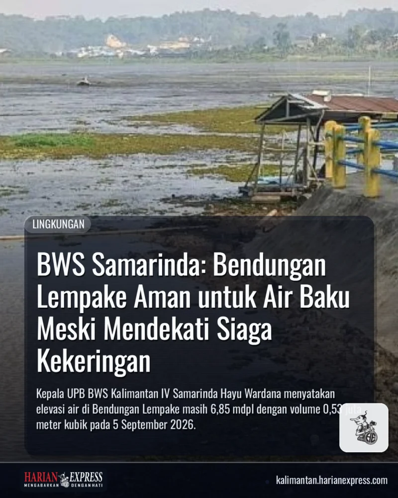 BWS Samarinda: Bendungan Lempake Aman untuk Air Baku Meski Mendekati Siaga Kekeringan