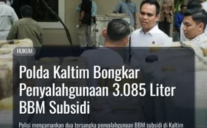 Polda Kaltim Bongkar Penyalahgunaan 3.085 Liter BBM Subsidi