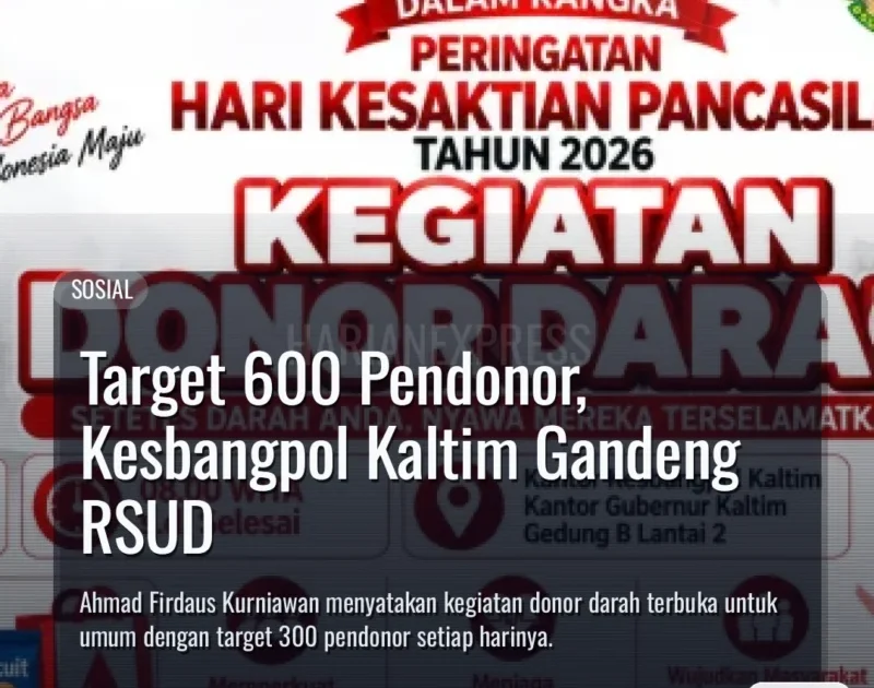 Target 600 Pendonor, Kesbangpol Kaltim Gandeng RSUD