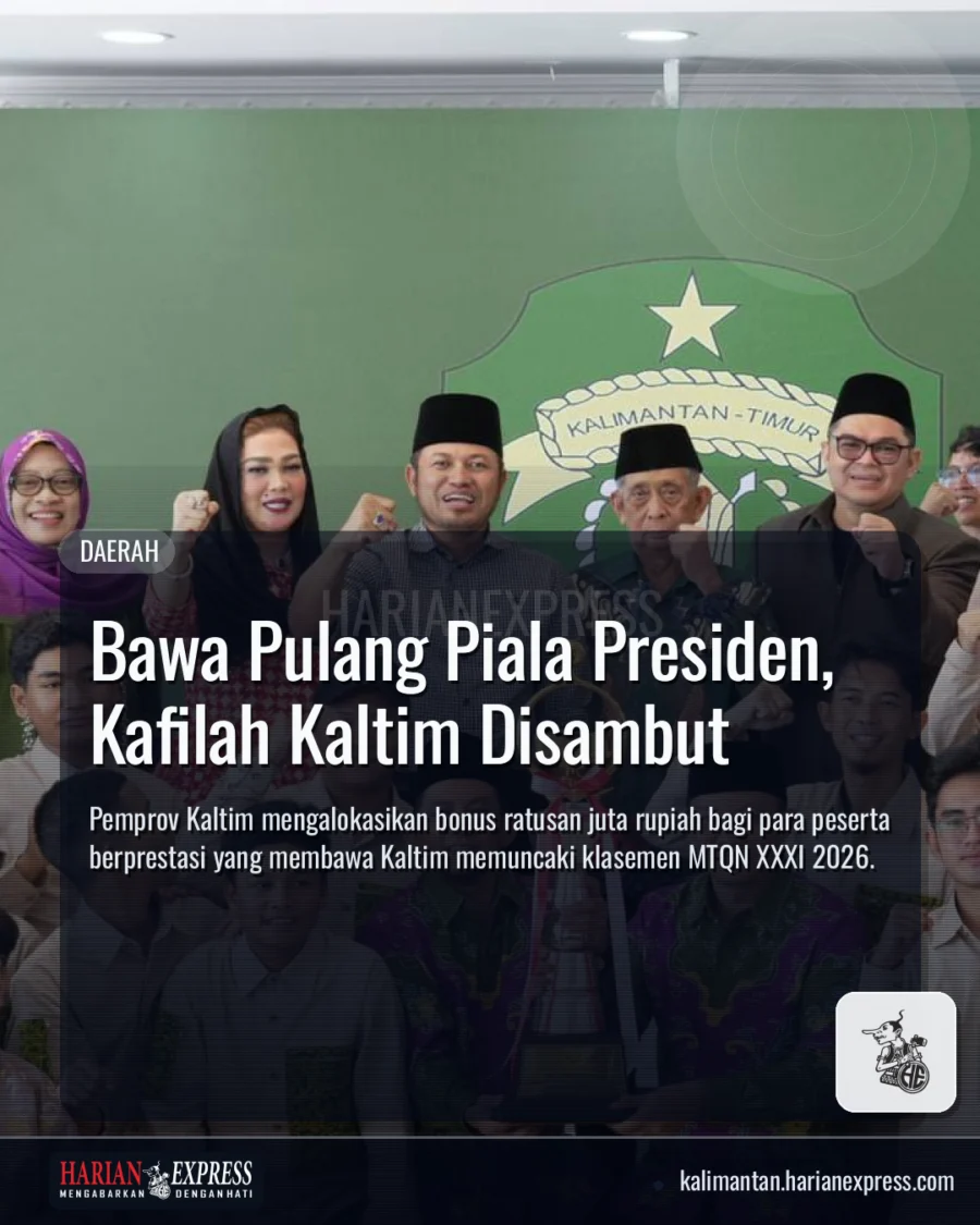 Bawa Pulang Piala Presiden, Kafilah Kaltim Disambut
