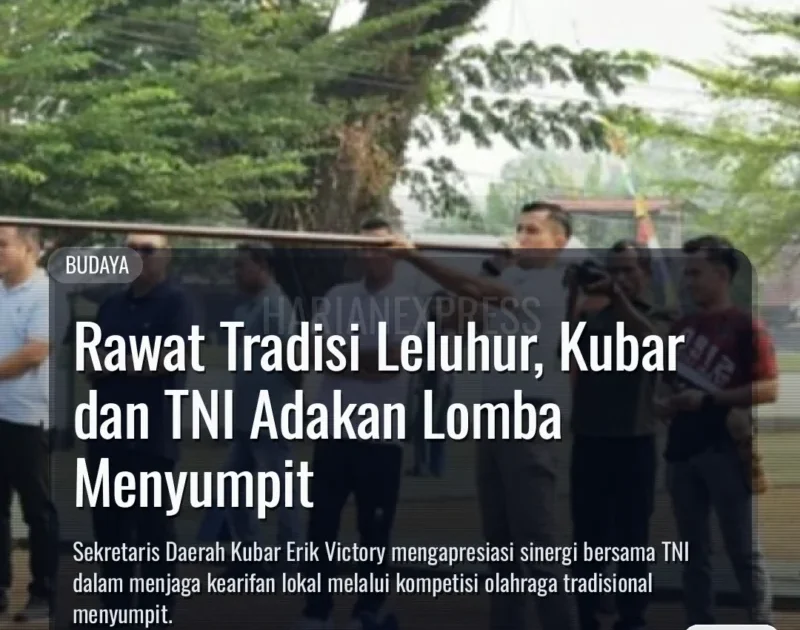 Rawat Tradisi Leluhur, Kubar dan TNI Adakan Lomba Menyumpit