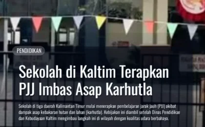 Sekolah di Kaltim Terapkan PJJ Imbas Asap Karhutla