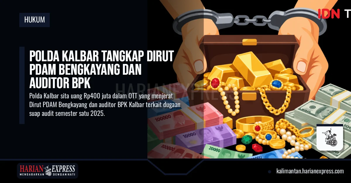 Polda Kalbar Tangkap Dirut PDAM Bengkayang dan Auditor BPK
