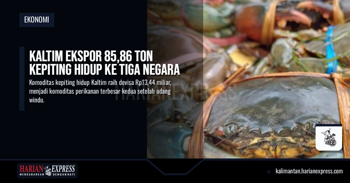 Kaltim Ekspor 85,86 Ton Kepiting Hidup ke Tiga Negara